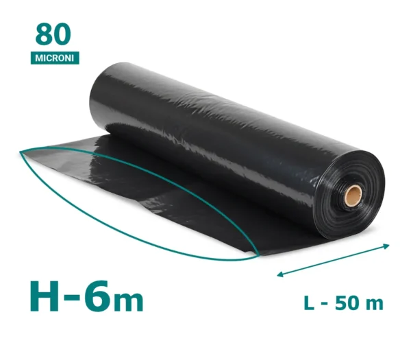 Folie neagra 80 micr Н-6m L-50m
