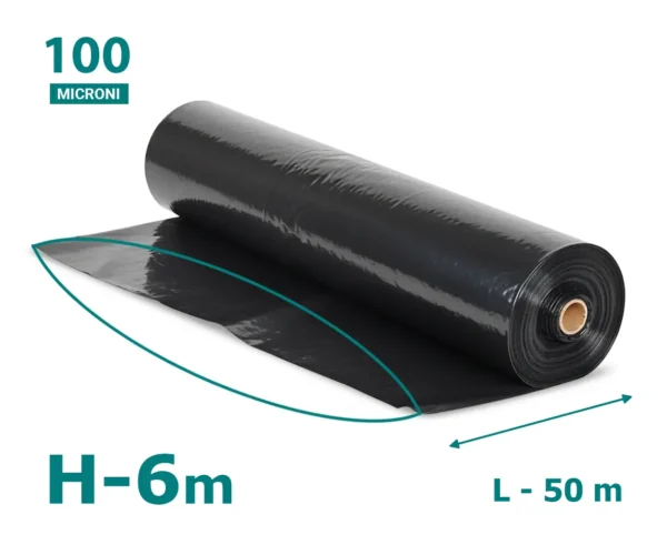 Folie neagra 100 micr Н-6m L-50m